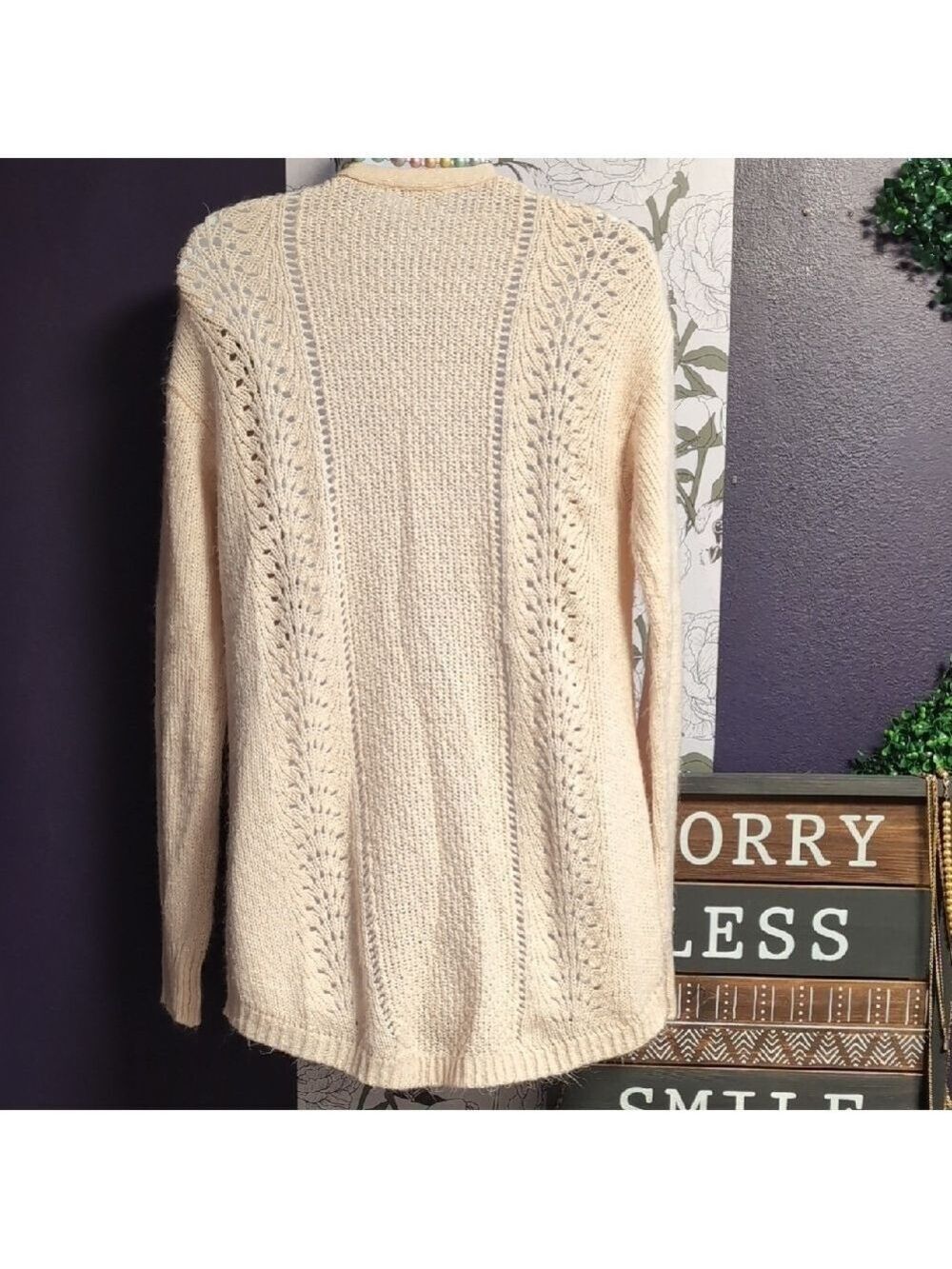 Candie's Soft Peach Open-Front Cardigan - Picture 5 of 5